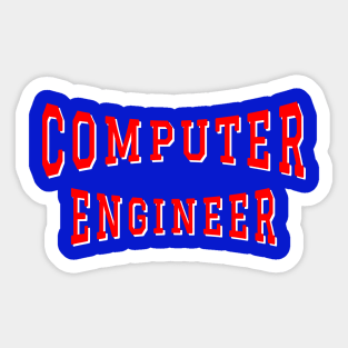 Computer Engineer in Red Color Text Sticker